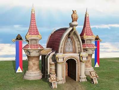 European Cartoon Scene Red Castle 3d model European Cartoon Scene Red Castle 3d model