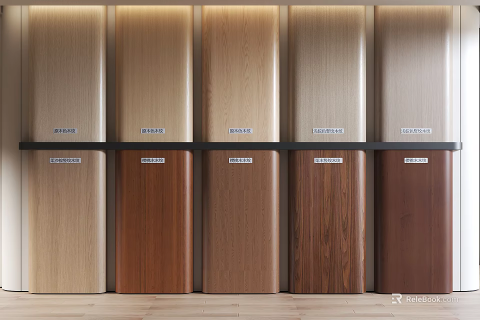 Wooden Wall Panels With Various Colors And Textures 3d model 