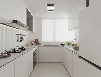 Modern Kitchen Cabinet Hanging Cabinet Kitchen Supplies Range Hood Oven Refrigerator 3d model