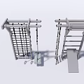 Outdoor Fitness Equipment With Climbing Net Hanging Rings Ladder And Platform