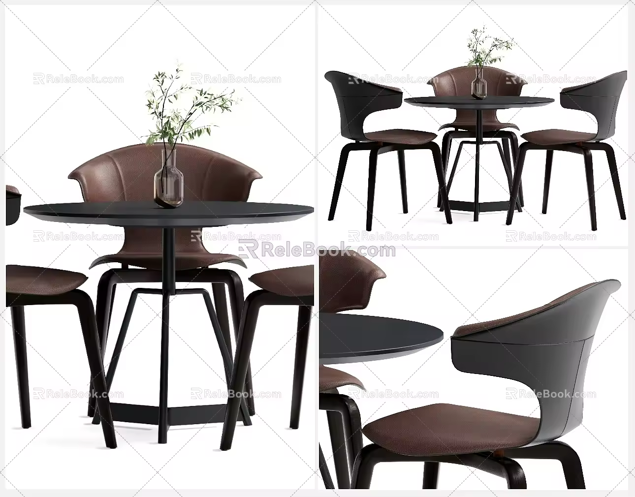 Modern Dining Table and Chair Combination 3d model