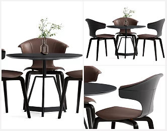 Modern Dining Table and Chair Combination 3d model