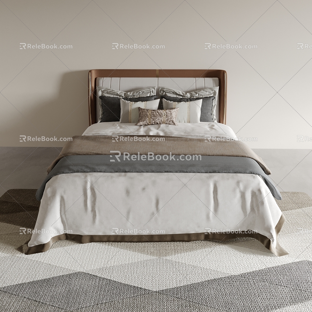 Bed Double Bed Bedroom Bed Hotel Queen Bed 3d model