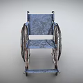 Sturdy Mobility Wheelchair Featuring Blue Padded Seat Metal Frame And Large Wheels