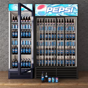 Modern Fridge Pepsi Refrigerator 3d model