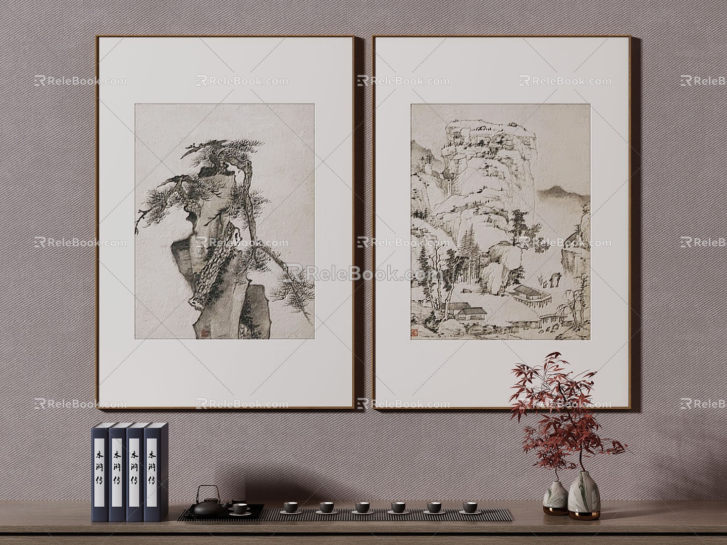 New Chinese Decorative Painting 3d model