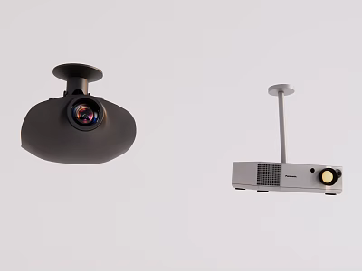 Projection Monitoring System with Ceiling Mounted Surveillance Camera and Projector 3d model