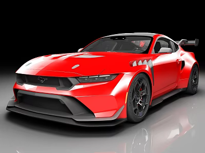 Red Sports Car With Modern Aerodynamic Body And Black Alloy Wheels 3d model
