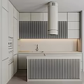 Modern Kitchen Interior With Stylish Cabinets Island Counter And Lighting Design
