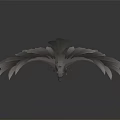 Origami Crow With Spread Wings And Layered Feathers In Dynamic Flight Pose On Dark Background