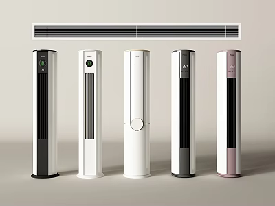 Modern Tower Air Conditioner Fans With Various Colors And Sleek Vertical Design 3d model