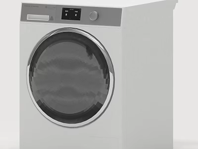 Modern Front Loading Washing Machine With Digital Control Panel And Round Door Home Laundry 3d model