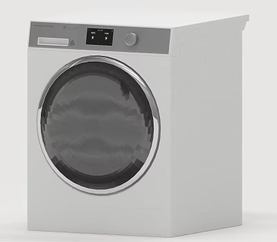 Modern Front Loading Washing Machine With Digital Control Panel And Round Door Home Laundry 3d model