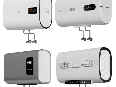 Modern Electric Water Heaters With Digital Display For Home Daily Use Appliances 3d model