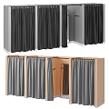 Gray And Black Curtain Installations With Soft Fabric For Various Modern Room Interiors