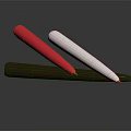Three Colored Candle Lamps in Red White Black on Black Surface with Reflection