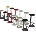 Modern Bar Stools With Light Wooden Seats And Black Metal Frames Featuring Footrests