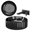 Black Bathtub Assortment Featuring Various Modern Shapes And Sleek Faucet Parts