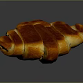 Golden Flaky Buttery Croissant Freshly Baked With Crispy Layers On Dark Background