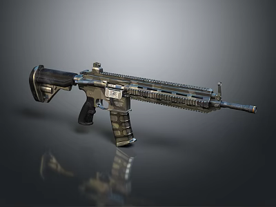 Modern Tactical Rifle With Metal Body Tactical Rail And Detachable Magazine 3d model