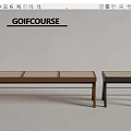 Wind Stool Combination Bench Single Solid Wood Stool 3d model