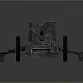 Vintage Military Field Gun With Wheeled Carriage And Rustic Metal Structure