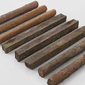 Rustic Timber Building Components With Natural Texture Various Sizes And Shapes
