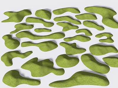 Garden Landscape Design Featuring Natural Irregular Green Grassy Terrain Shapes For Outdoor Decorative Ground Cover 3d model