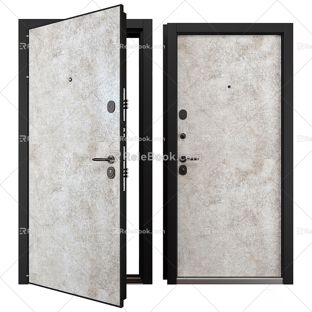 Single door entry door 3d model