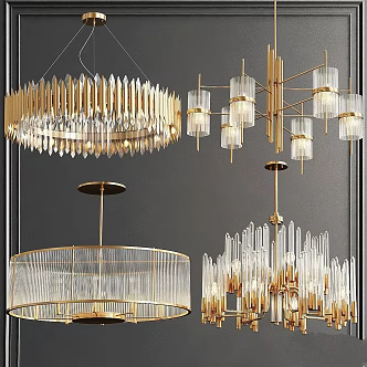 Modern chandelier lamp glossy pendant 3d model