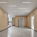 Modern Wooden Locker Room With Bench Lighting Mirror And Plant Decoration