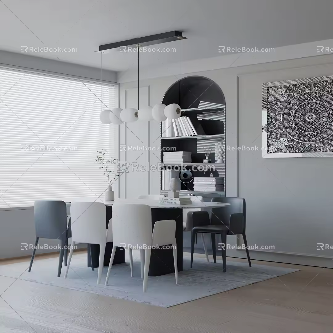 Modern dining table 3d model