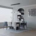 Modern dining table 3d model