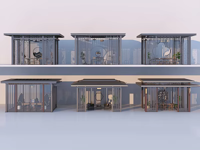 Modern Pergola Designs With Metal Frames Glass Panels And Wooden Accents 3d model
