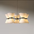 Modern Minimalist Chandelier With Six Light Shades And Metal Frame In Simple Interior