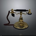 Vintage Electronic Telephone With Gold Accents Rotary Dial And Classic Design