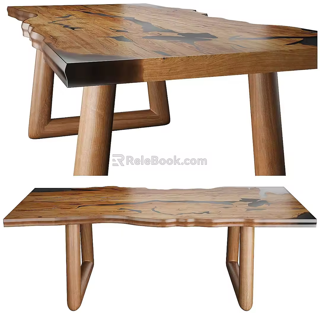 New Chinese Style Dining Table Solid Wood Dining Table Tea Table Coffee Table 3d model