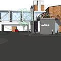 Vanke Sales Office Building With Glass Bridge Brick Exterior Entrance And Surrounding Cars Pedestrians