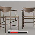 Minimalist Wooden Dining Chairs With Armrest And Woven Seat Design