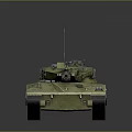 Modern Military Main Battle Tank With Camouflage Paint Main Cannon And Tracks