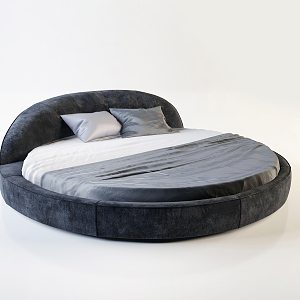 Modern Round Bed Double Bed Combination 3d model