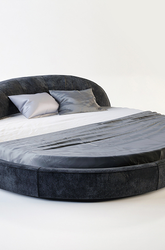 Modern Round Bed Double Bed Combination 3d model