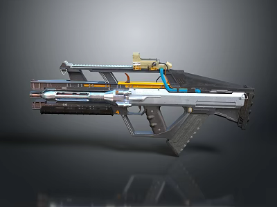 Futuristic Sci Fi Energy Rifle With Advanced Scope And Metallic Design 3d model