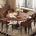 Round Dining Table Set With Four Chairs Fresh Flowers And Black White Rug