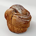 Fluffy Sugar Dusted Bread Loaf on White Background