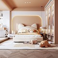 Modern Children's Room Girls Room 3d model