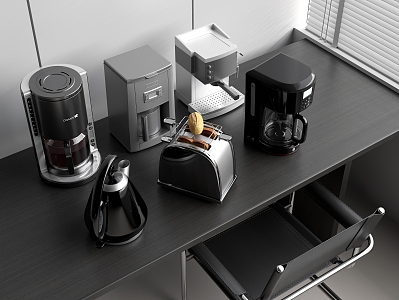 Coffee machine grinder, bean machine, water cooker, water cooker, kettle, local driver 3d model