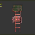 Rusty Vintage Outdoor Structure With Green Roof Yellow Ladder Frame And Small Door Box