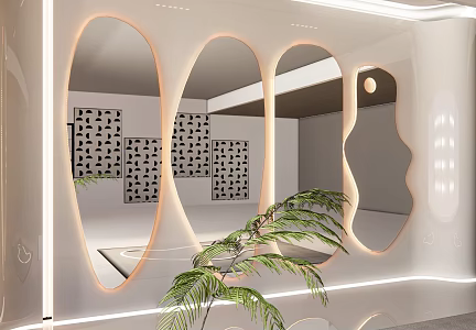 Modern Floor Mirror Full-length Mirror Decorative Mirror Irregular Full-length Mirror Fitting Mirror Dressed Mirror Decorative Mirror 3d model
