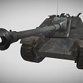 Vintage Military Tank With Long Barrel And Rustic Metal Exterior Details